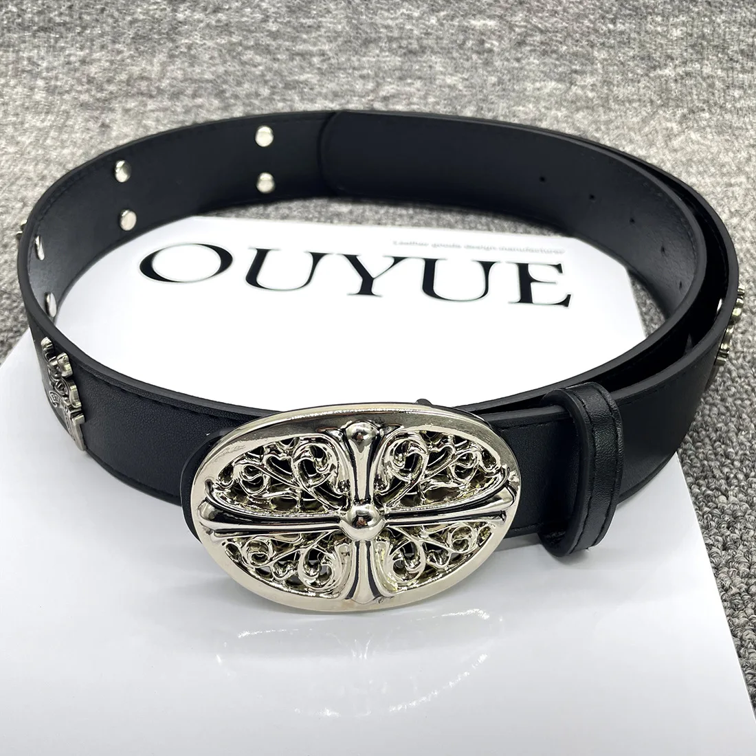 Jeans Belt Women's Decoration New Versatile Casual Belt Silver Buckle Decoration Simple and Fashionable Belt in Stock