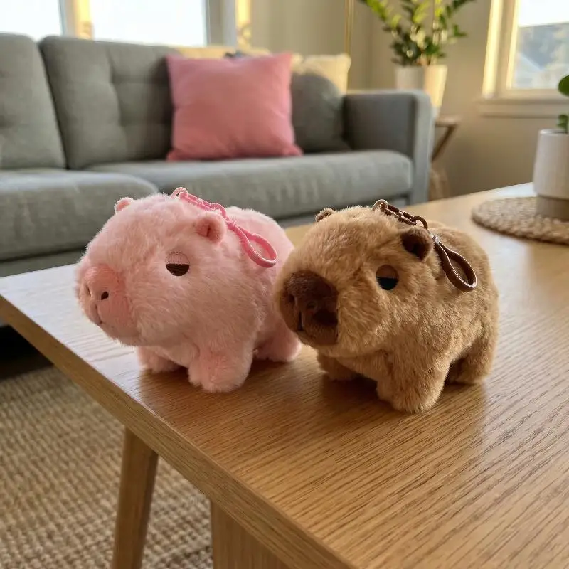 

1 шт. Брелок-подвеска для женской сумки в виде капибары, миниатюрный кролик из меха рекса, брелок для ключей, игрушка для девочек, металлическое кольцо для автомобильных ключей, классическое украшение