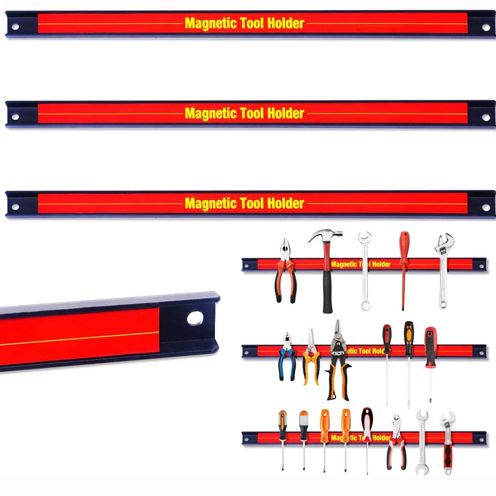 

11" 18" 24" Magnetic Tool Holder Bar Organizer Storage Rack Knife Wrench Pliers hand Tool Storage Heavy duty with Screws