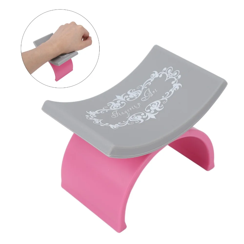 Soft Silicone Manicure Hand Rest Pink or Black Portable Nail Hand Rest Holder Detachable Nail Art Rest Nail Art Accessories