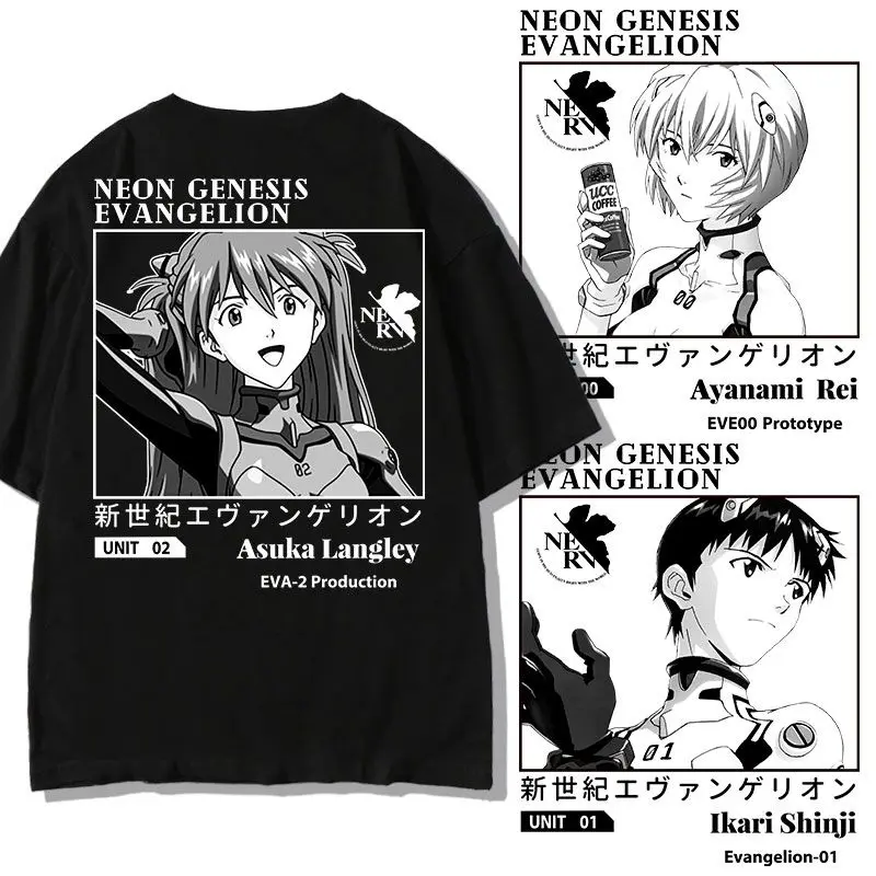 

Футболка EVA NEON GENESIS EVANGELION с героями аниме, милая, для мужчин и женщин, парная, летняя, новая, с коротким рукавом, оптом