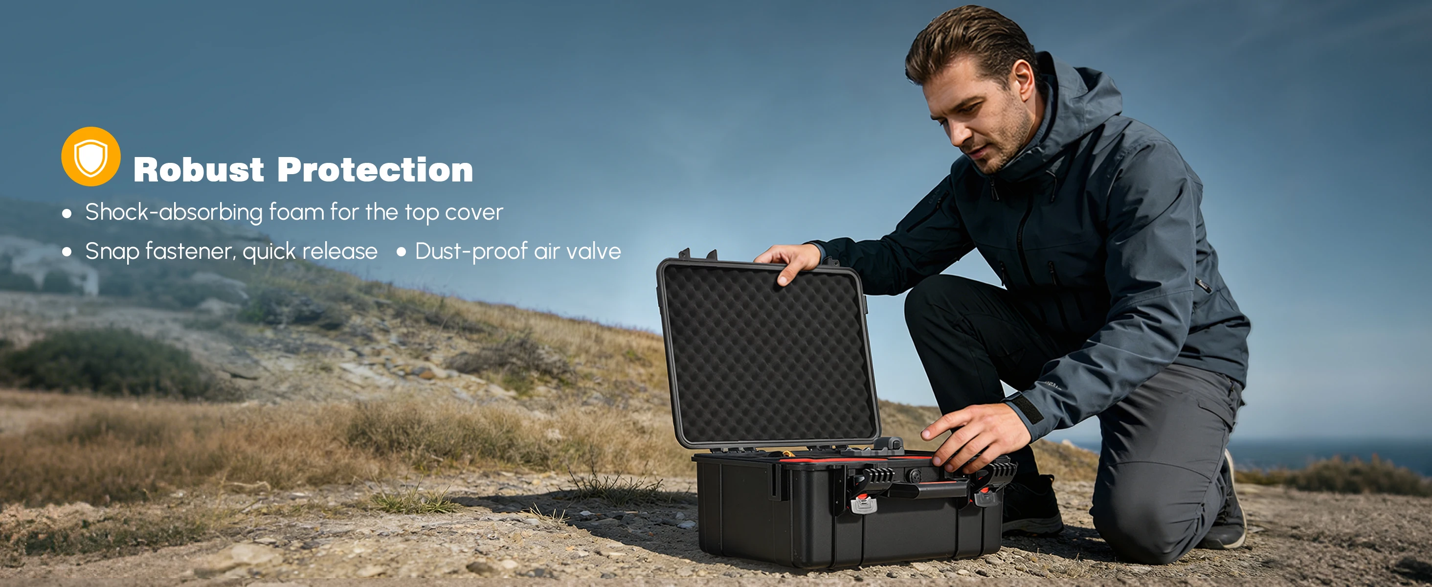 Wasserdichter Hartschalenkoffer für DJI Avata 360 Combo Stoßfeste Reise-Aufbewahrungsbox Unterstützt RC2/G-N3 Brillen/Motion Controller/Akku – Detail 8