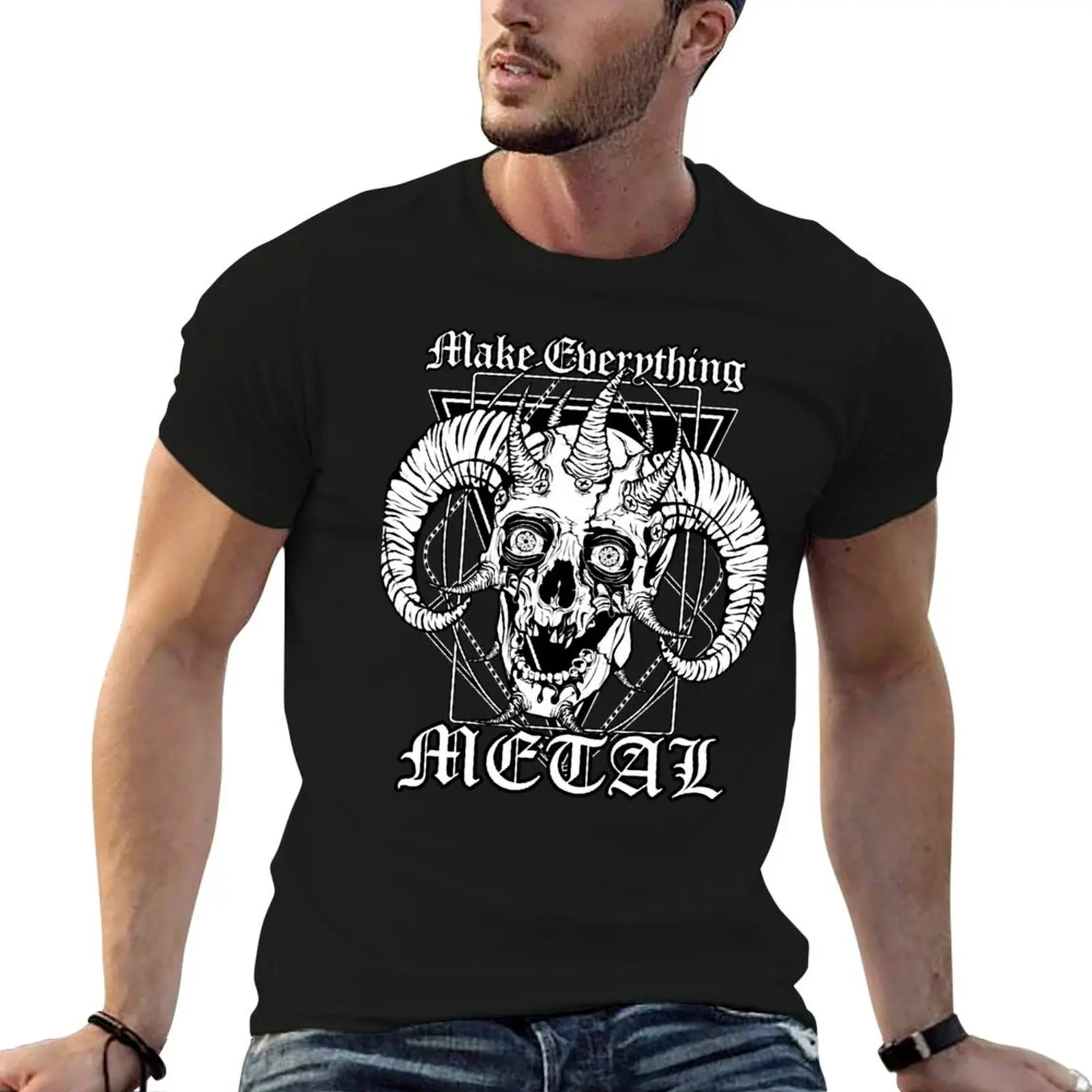 FACEBONES Make Everything Metal T-Shirt custom shirt baggy shirts men clothes