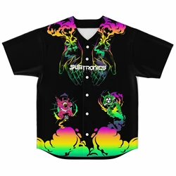 Subtronics Baseball Jersey Harajuku Thin button Baseball Uniform Baseball Jersey Fro EDM