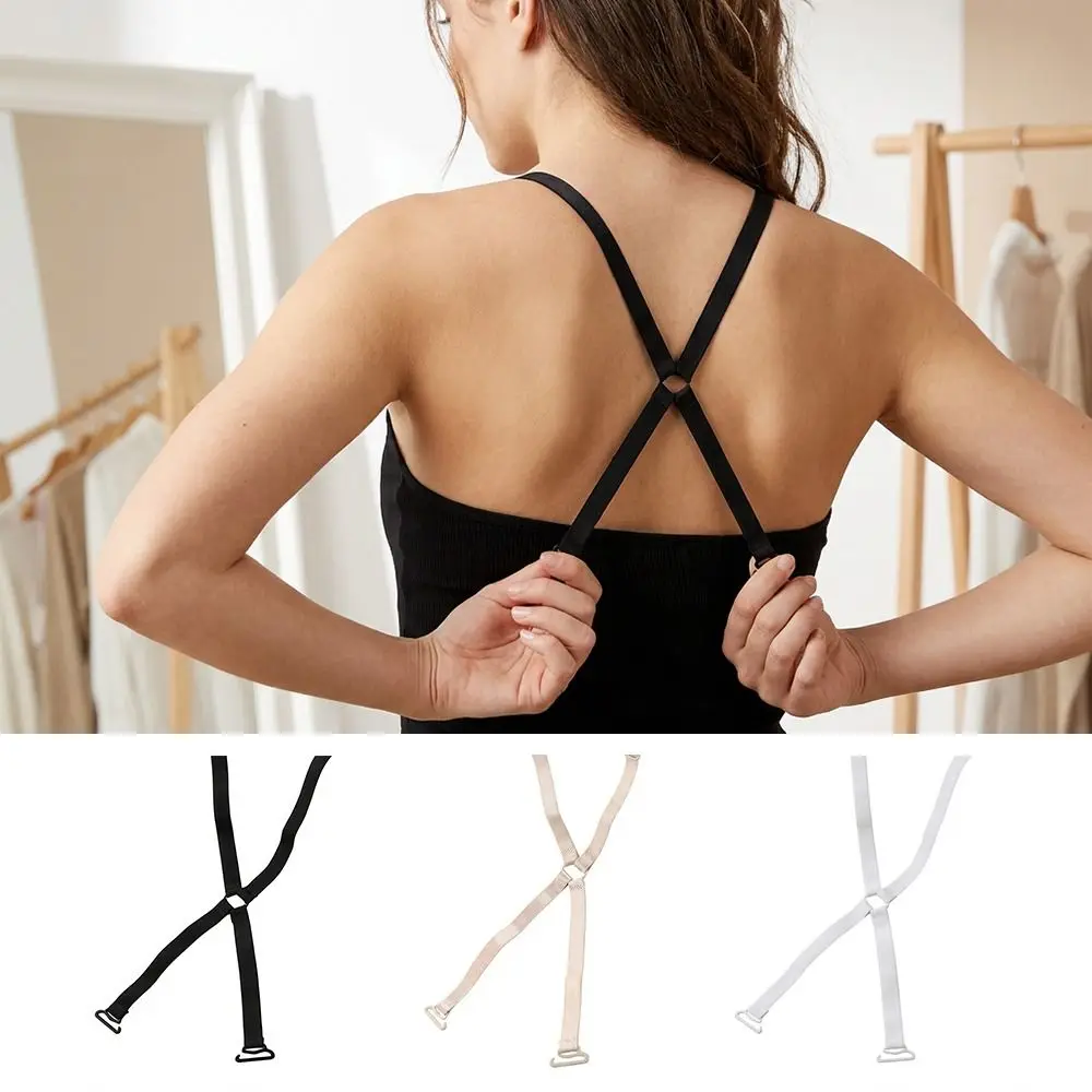 O Ring Back Bra Straps Elastic Adjustable Cross Straps Shoulder Straps Thin Slip Resistant Bra Strap Accessories Women Underwear