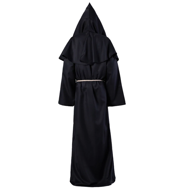 Wizard Cloak Halloween Medieval Christian Friar Priest Robes Witch Cape Party Death Ghost Vampire Devil Cosplay Costumes