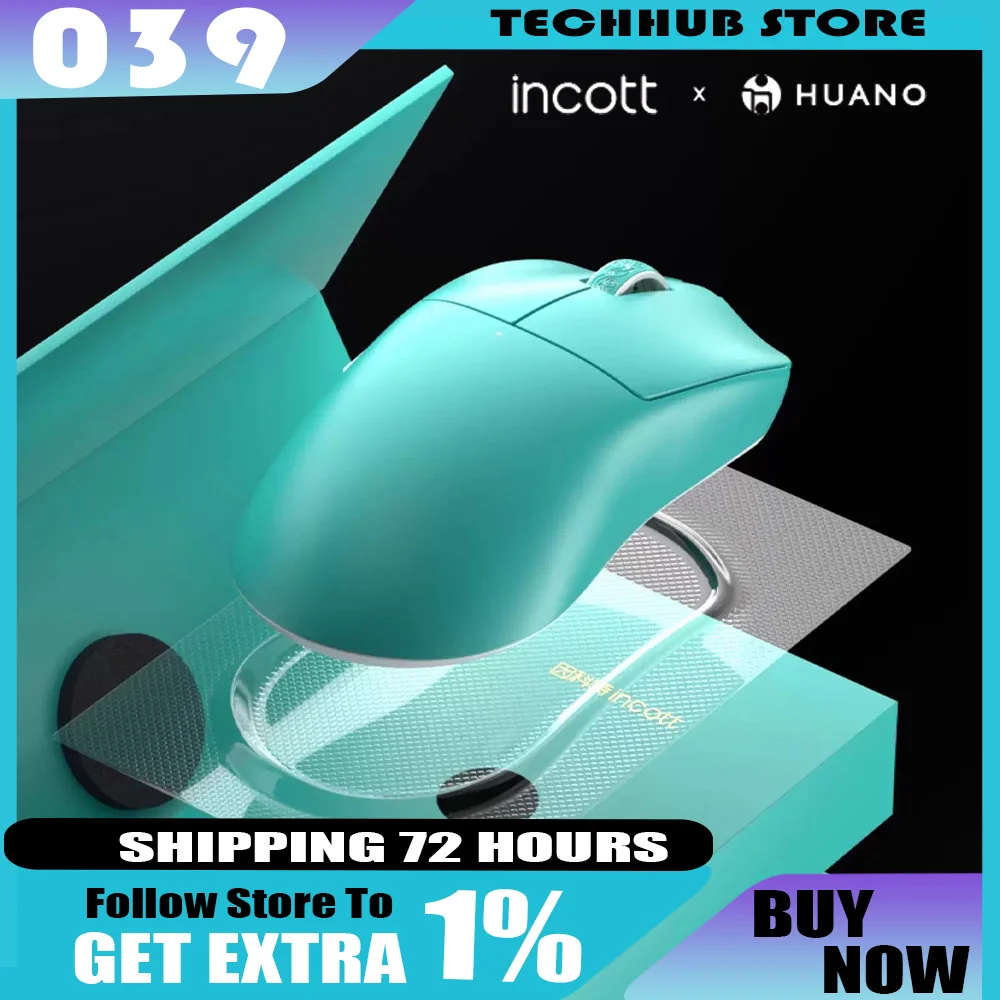 

Новая геймерская беспроводная мышь Incott 039 Tri Mode с низкой задержкой, 47 г, легкие эргономичные мыши, игровые аксессуары для киберспорта, 8 кГц PAW3395