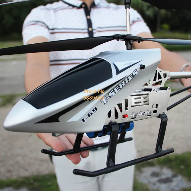 80CM duży aluminiowy helikopter zdalnego sterowania Model podwójna elastyczna śmigło Anti-Crash kolorowe światła LED elektryczny helikopter RC