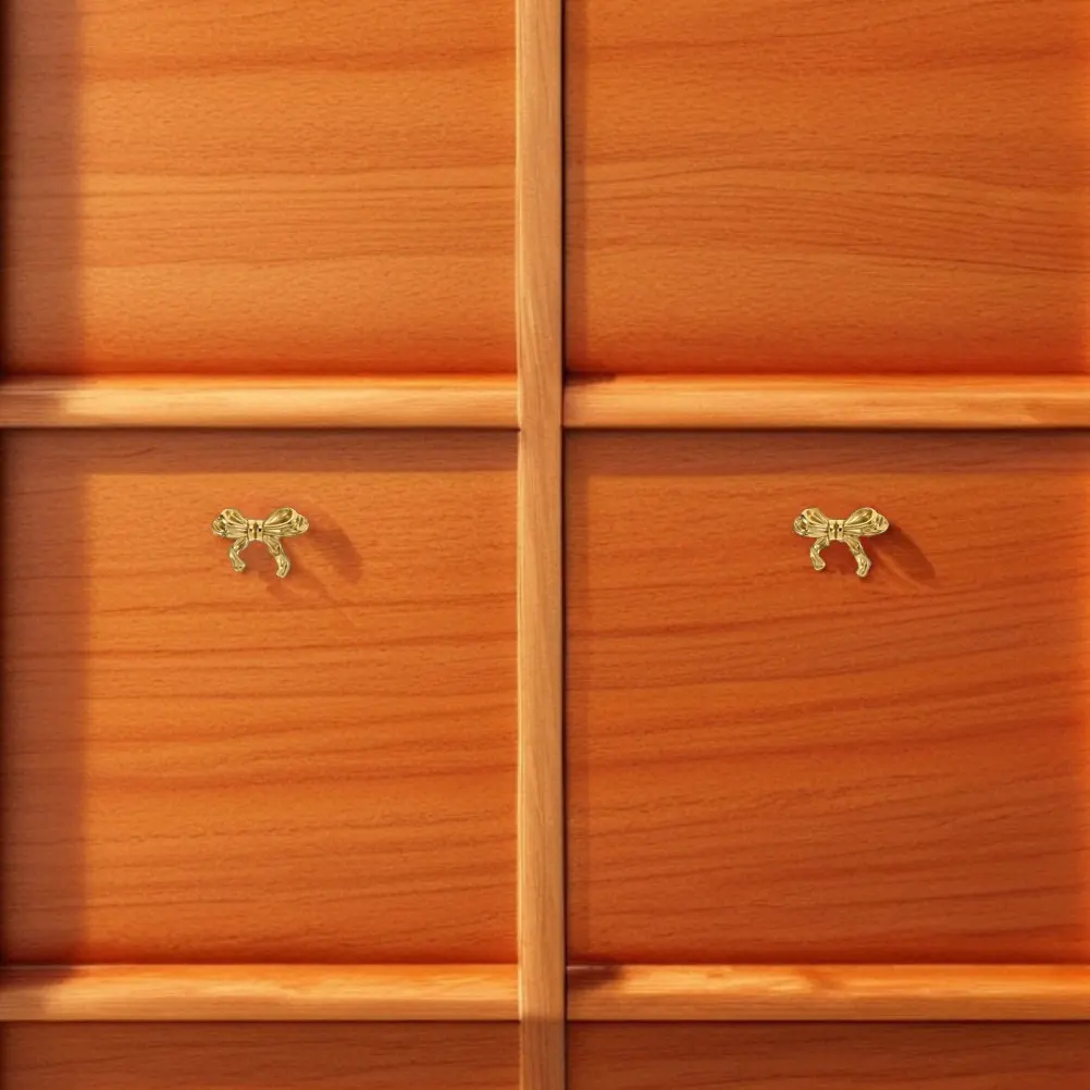 

3 Pcs Brass Bow Cabinet Handles Shape Cabinets Knob Knobs Decorative Dressing Table