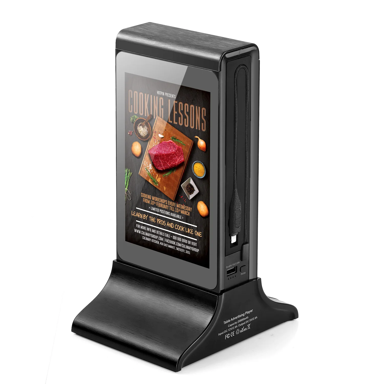 FYD-835S Restaurant Desktop Table Stand WiFi Small Screen Android Digital Menu Video Advertising Player