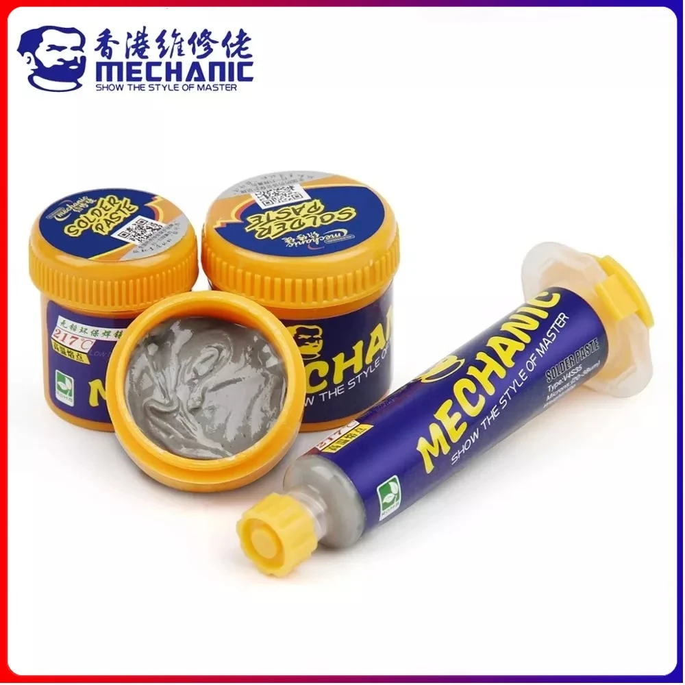 

MECHANIC Original Lead-free Solder Tin Paste 217C High Temperature Melting Point Welding Flux Sn99/Ag0.3/Cu0.7 Repair CPU Tools