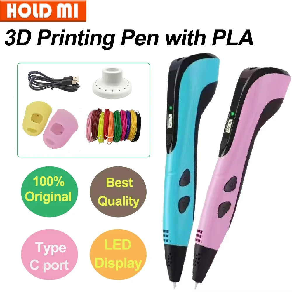 

New 3D Pen Kids PLA Filaments 3D Priting Pen Children DIY Drawing Pens Type C Port Boys Girls Christmas Birthday Gifts