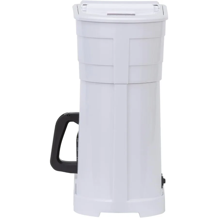 GRW Velocity Brew Cafetera casera de 10 tazas, color blanco, para uso diario en el hogar, tecnología de elaboración rápida con ajuste de resistencia ajustable