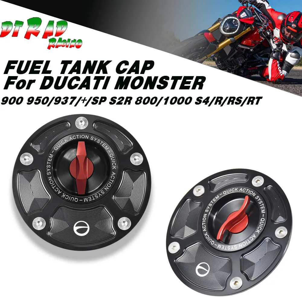 Motorcycle Enduro Gas Tank Cover For DUCATI MONSTER 900 950/937/+/SP S2R 800/1000 S4/R/RS/RT Aluminum Fuel Cap Accessories