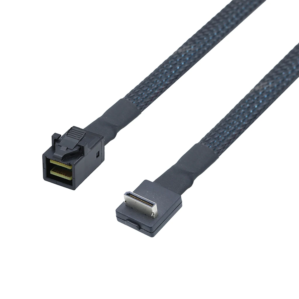

XT-XINTE PCIE для Oculink SFF 8611 4I 32P 90 градусов к SFF-8643 Серверный кабель Удлинительный кабель для передачи данных Провод передачи данных