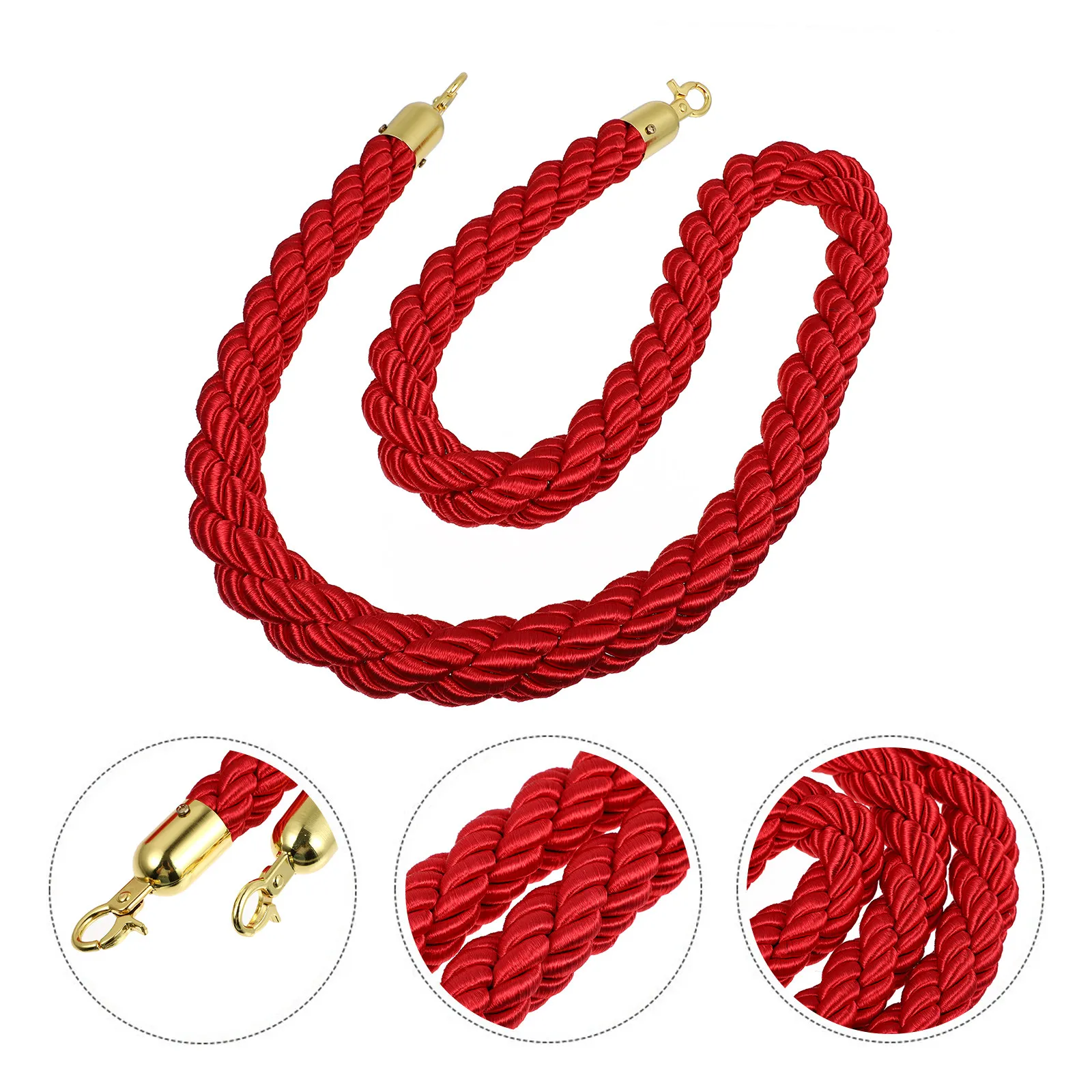 1Pcs Bright Red Guardrail Lanyard Made of Premium Safe Material Strong Load Bearing Braided Isolation Rope for Business Party