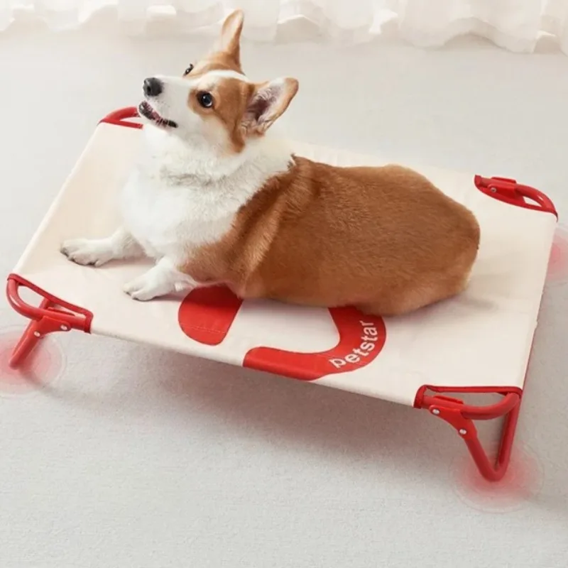 Foldable Dog Bed for Medium Dogs - Portable Pet Cot with Breathable Mesh, No Assembly Camping Bed Indoor Outdoor All-Season Use