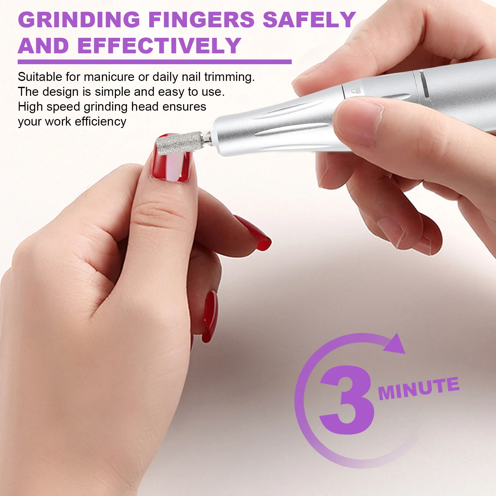 Caneta de moagem de unhas portátil usb recarregável elétrica manicure broca ferramenta para polidor da arte do prego uso em salão de beleza em casa