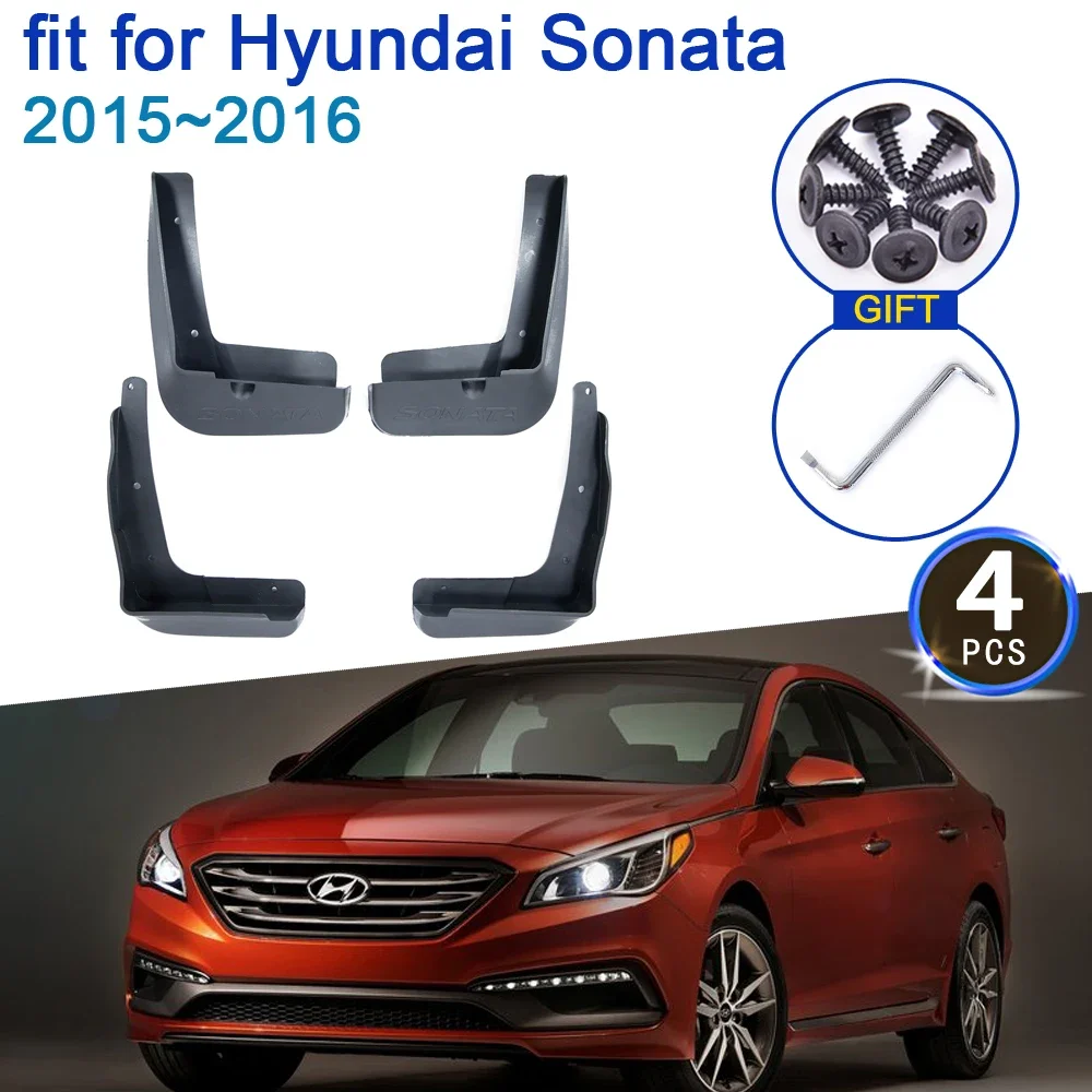 Car Mudflap For Hyundai Sonata i45 LF 2015~2016 4x Mudguards Protection Fender Styling Accessories Upgrade Mud Guard Flap Splash