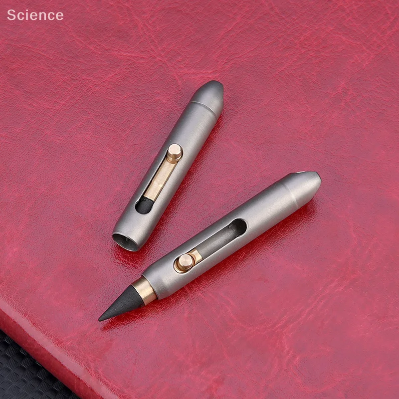 Eternity Pencil Portable Titanium Alloy Everlasting Pencil Desk Decor Pocket Pen For Writing Unique Keychain Pendant School