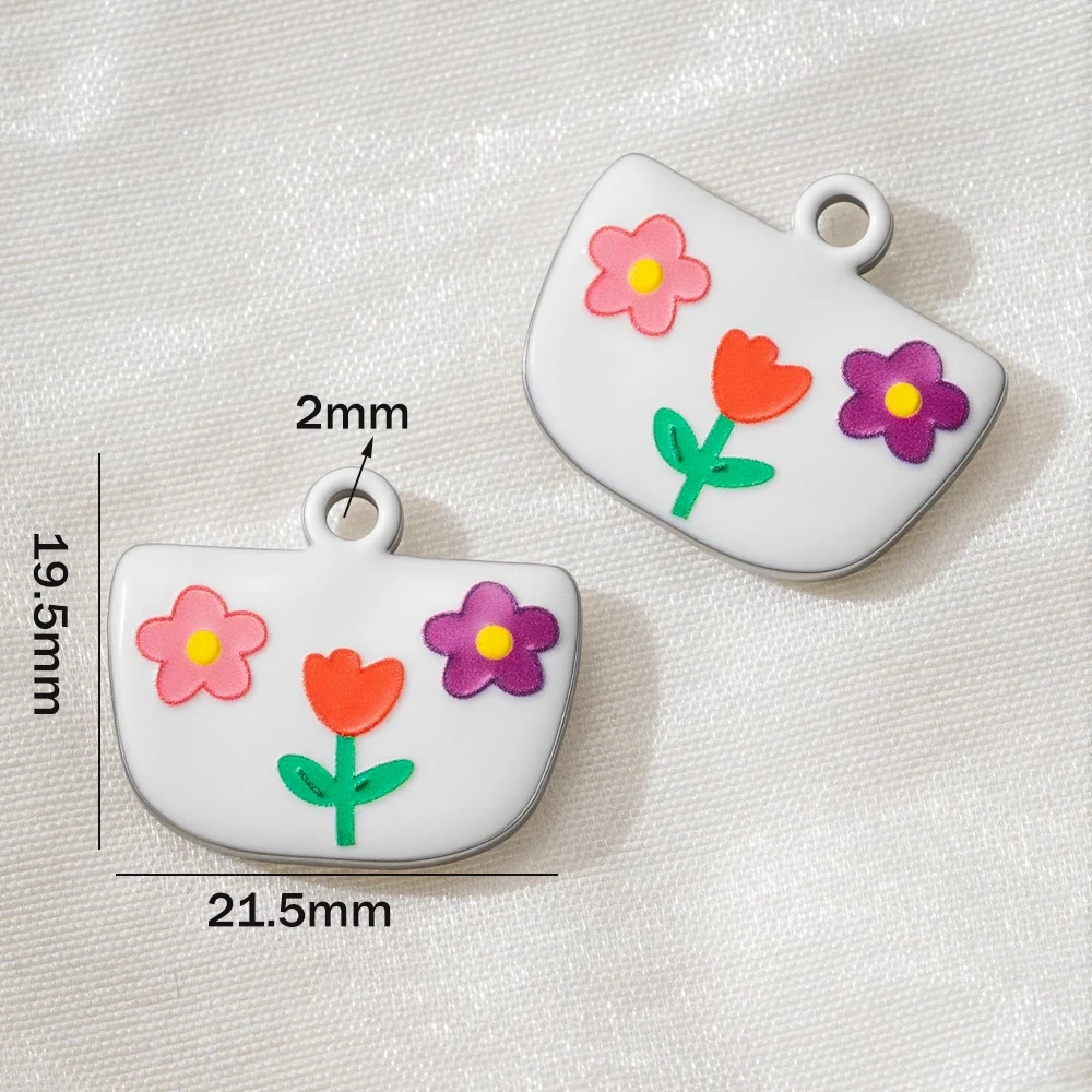 5 Stück Niedliche Handbemalte Emaille-Anhänger mit Schmetterling- und Sternmotiven aus Edelstahl für Frauen, DIY-Halsketten, Schmuckherstellung, Accessoires – Detail 9