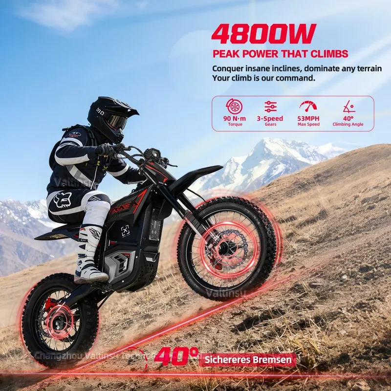 Valtinsu Em5 Pro 4000W High Speed Electric Motorcycle Long Range Motorbike Off Road E Pit Bike