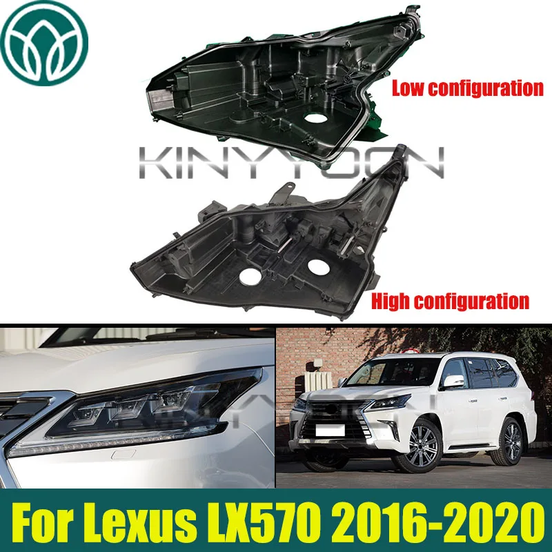

Front Headlight Base For Lexus LX570 2016 2017 2018 2019 2020 Headlamp Base Back House Shell Cover Cap
