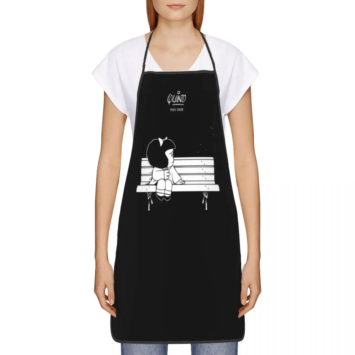 Mafalda Quino Tribute Design Apron Women Men Unisex Bib Argentina Cartoon Manga Cooking Kitchen Tablier Cuisine Chef Painting