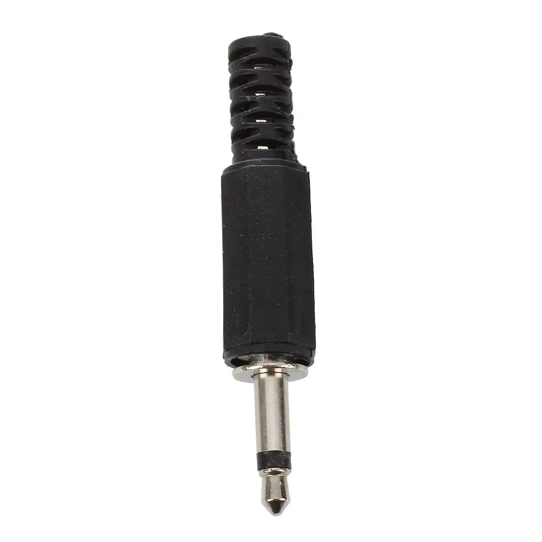 Conector adaptador de Audio, plástico negro, 3,5mm, Mono macho, 5 unidades