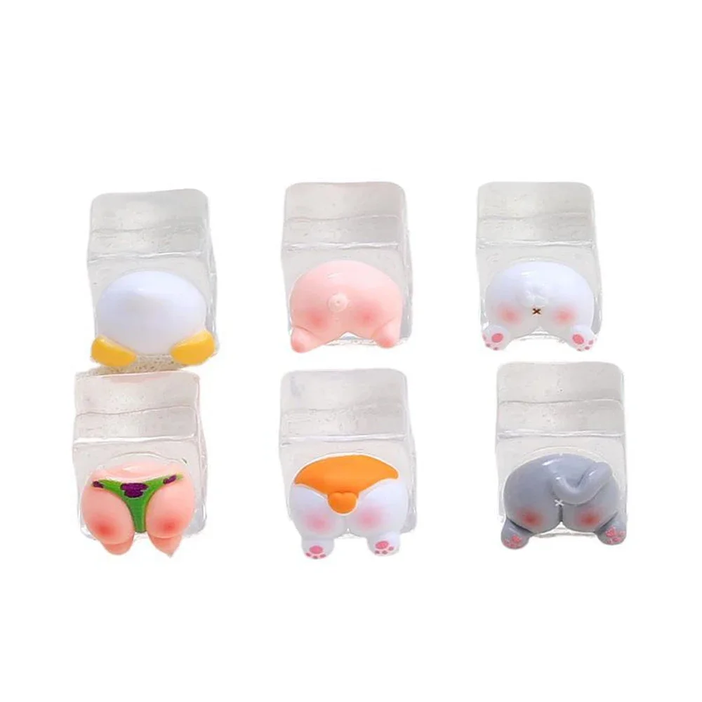 2PCS Animal Butt Ice Blocks Series Resin Flatback Cabochons For Hairpin Scrapbooking DIY Jewelry Craft Decoration Accessories