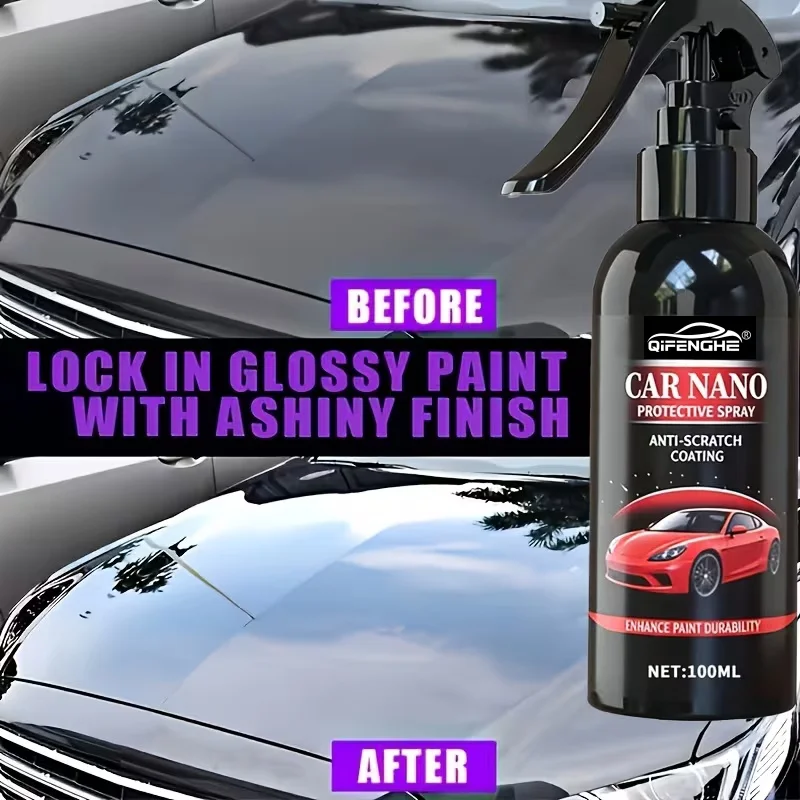 Auto Nano-Beschichtungsspray-Set, Kratzfestes Schutzmittel mit Mikrofasertuch, Hydrophobe Lackschutzschicht für Autoglanz & -schutz – Detail 1