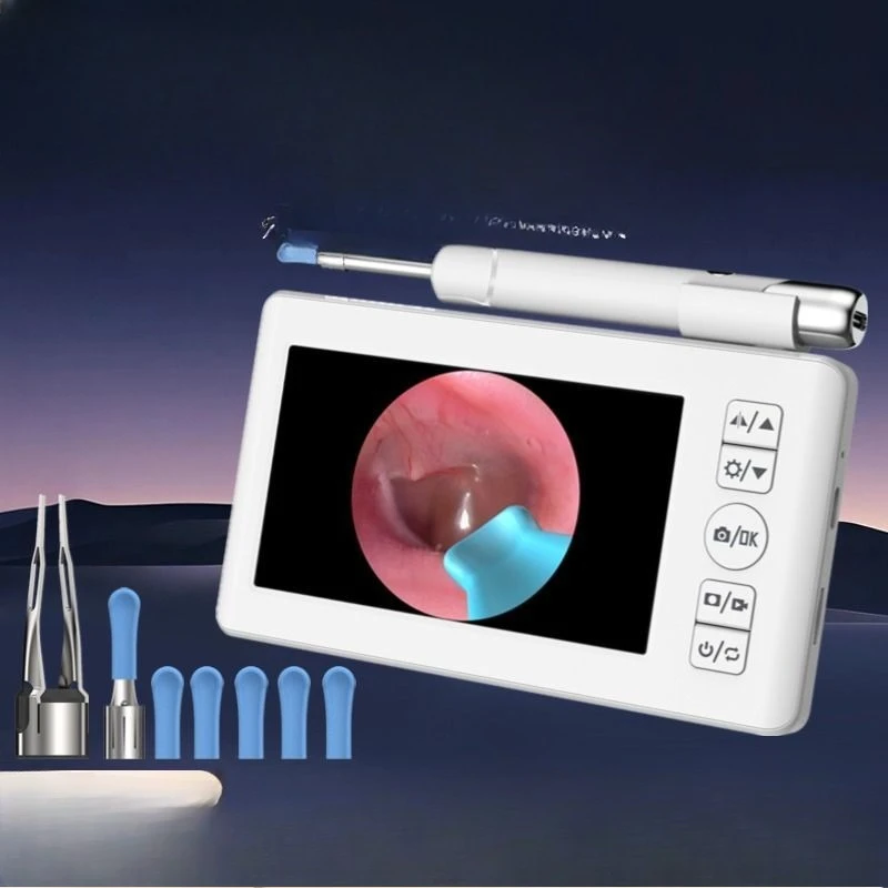 

With screen, with tweezers, visual ear scoop, ear picking instrument, ear picking artifact