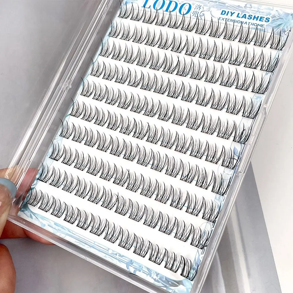 120 個接着剤不要自己粘着まつげクラスター自然な外観バードスタイル再利用可能なつけまつげ簡単なアプリケーション韓国