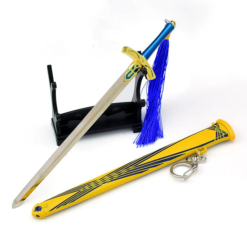Fate/stay night arthur pendragon excalibur espada modelo chaveiro 22cm destino espada real chaveiro casa ornamento presente brinquedos para meninos