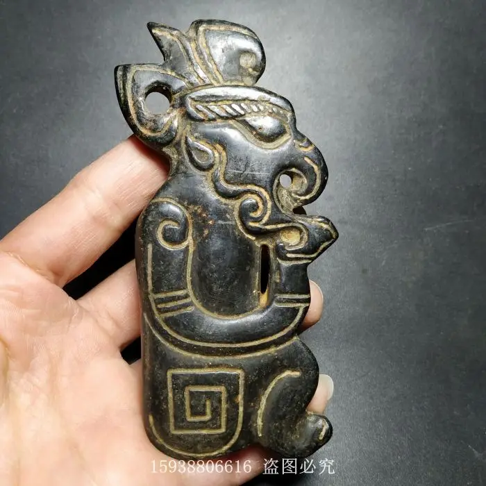 Hongshan Culture Jade Antique Miscellaneous Collection iron meteorite Jade Hanging Pieces Jade Brand Old Articles Antiques