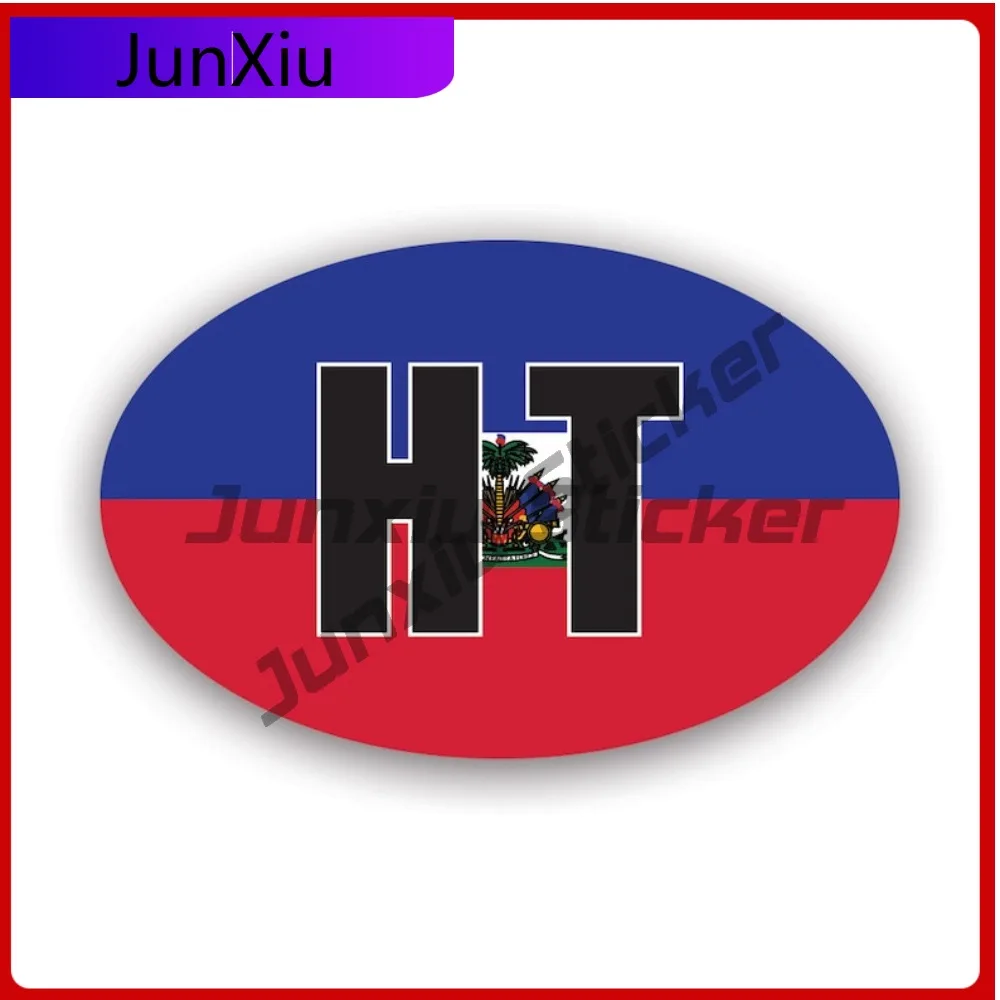 

Haiti Oval Sticker Scratch Resistant Fade Resistant Racing For Car Window Bumper Truck Easy To Remove Self Adhesive Decal
