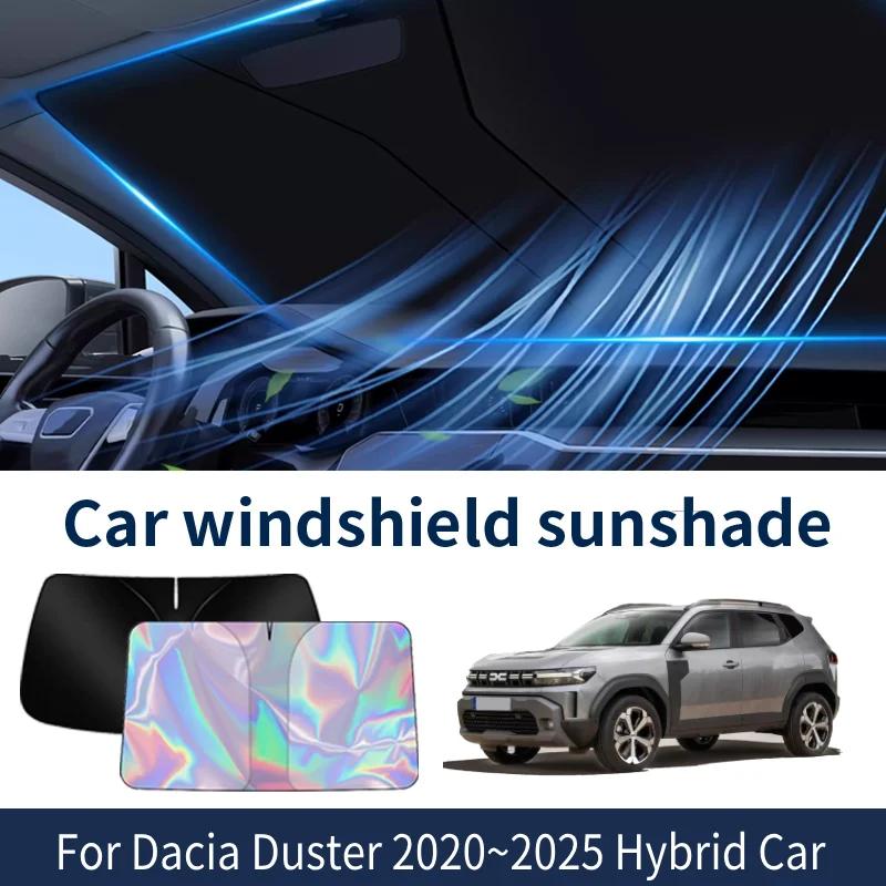 

Front Windshield Sunshade For Dacia Duster 2020~2025 2024 2023 Hybrid Car Sun Visor Heat Insulation Summer Cooling Accessories