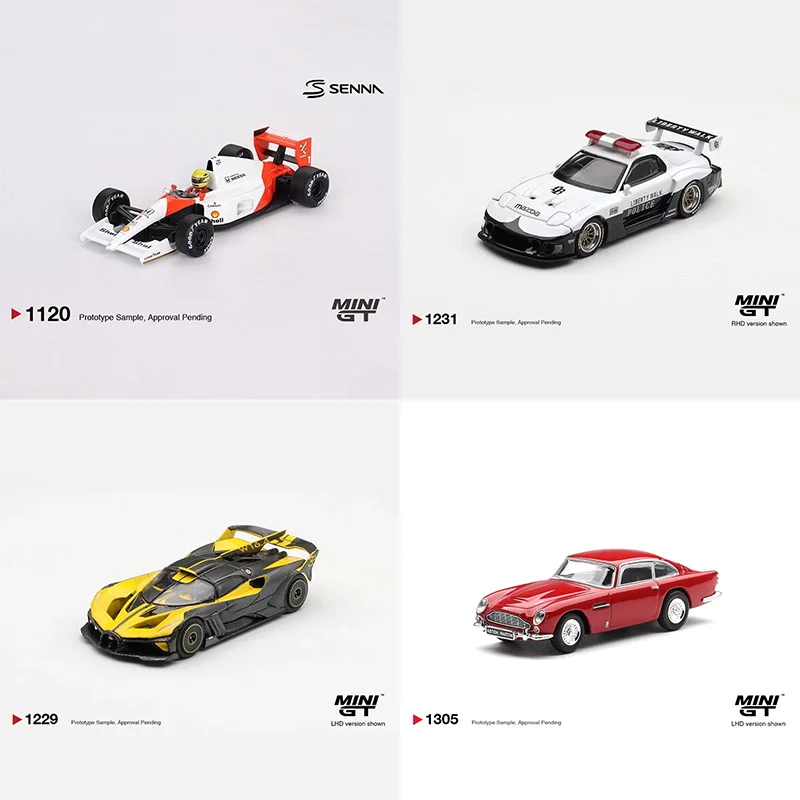 In Stock MINIGT 1:64 McLaren MP4/6 #1 Ayrton Senna MAZDA RX-7 LB-Super Silhouette Police Alloy Die Cast Car Model