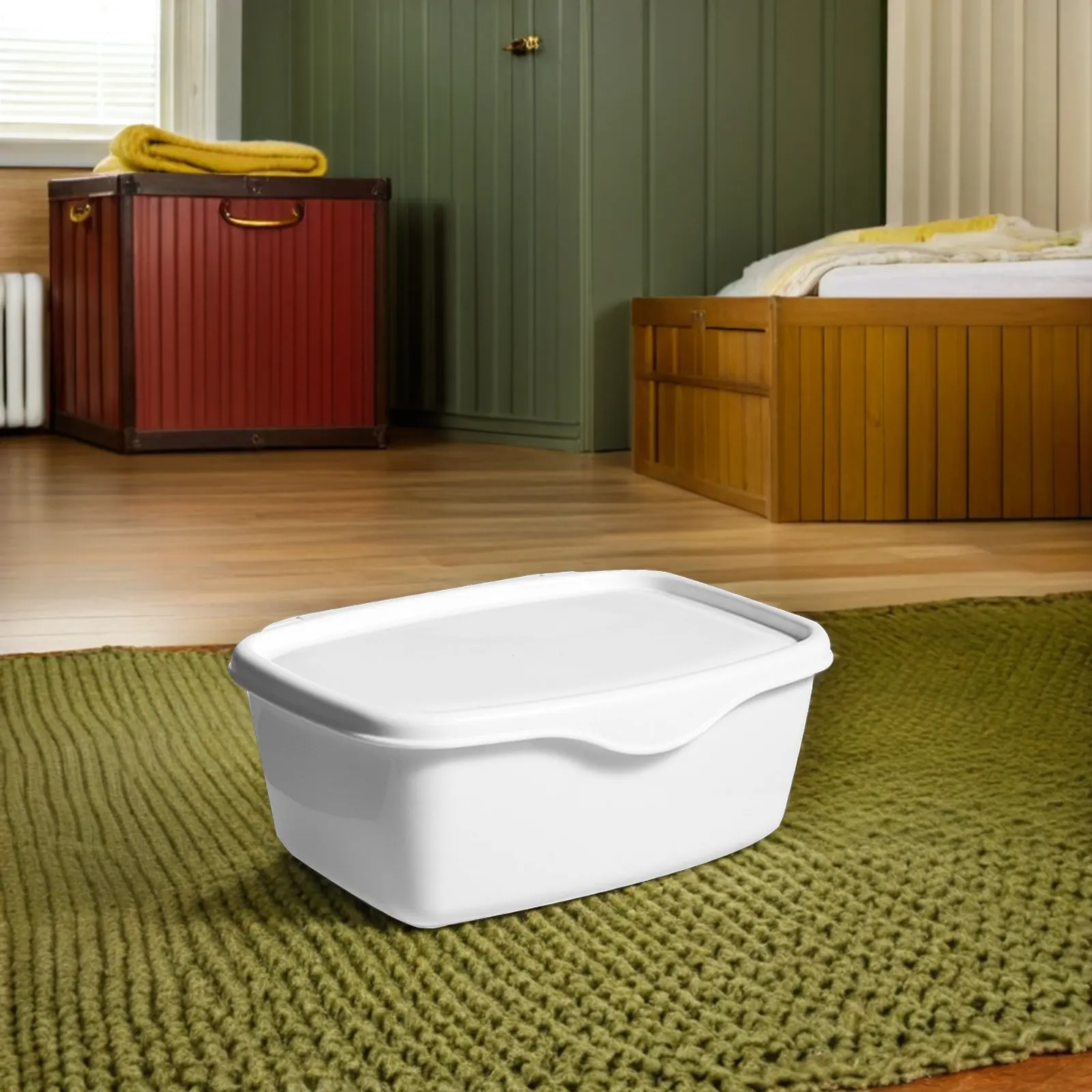 Square Plastic Tissue Box with Cover Compact Lightweight Storage Case for Wet Tissues Napkins Masks Wipes Holder Desktop - view 4