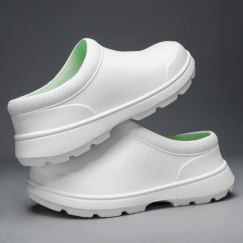 2024 new kitchen anti-slip waterproof rain shoes anti-oil lazy people a slip-off not tired feet wear-resistant casual chef shoes