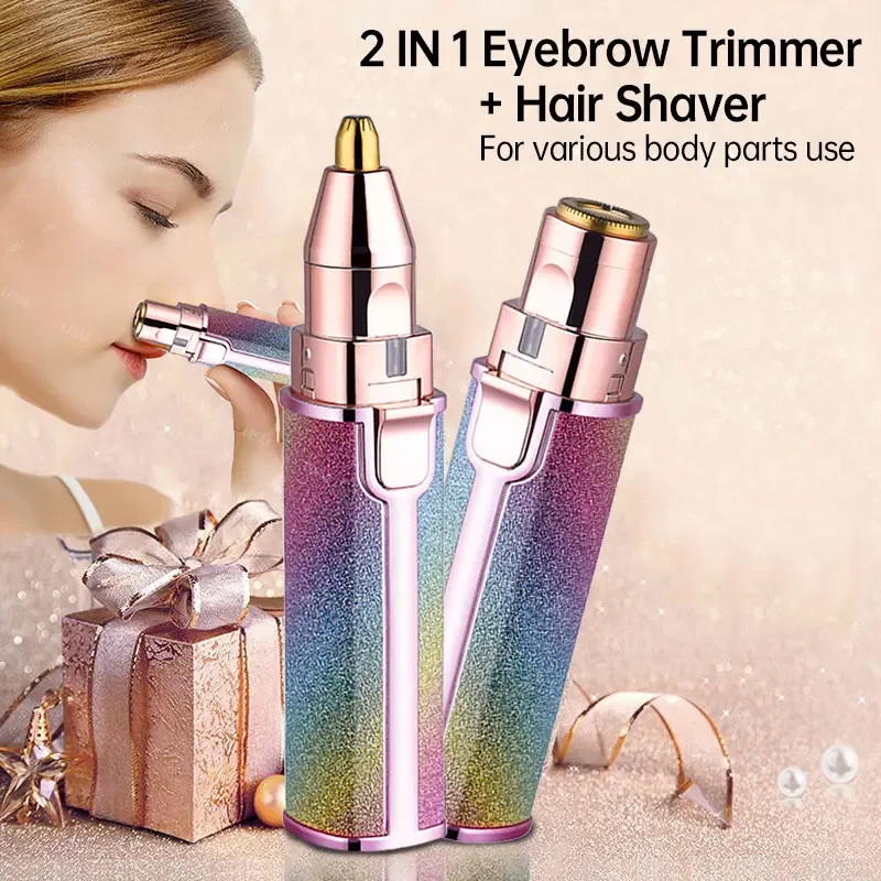 Electric Eyebrow Trimmer and Shaver for Women - Painless Eye Brow Epilator - Mini Portable Facial Hair Remover