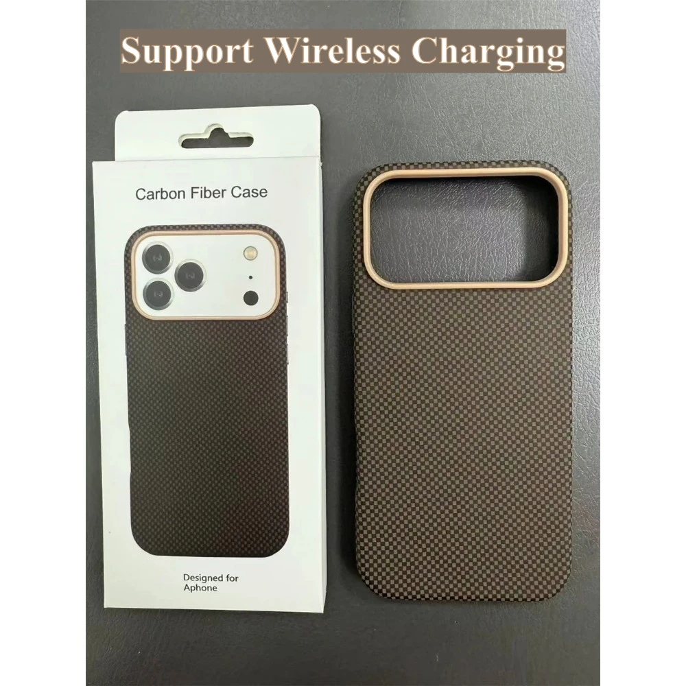 

Оригинальный чехол из кевларового углеродного волокна с ощущением кожи для IPhone 17 Pro Max 17 Pro 17 Air для Magsafe Wireless Charge Protect Cover
