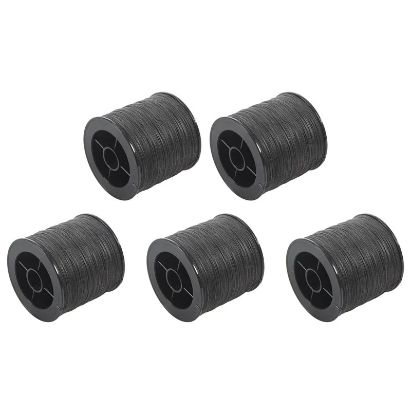 

A18E-5Pcs 500M 50LB Colorful 4 Strands Multifilament PE Braid Fishing Line (Black)