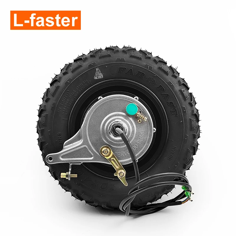 Off Road Rough Wheel Electric Wheelbarrow Scooter, Gear Hub Motor, Expansion Brakes Kit, 10 Inch Wheel, 24V, 36V, 48V, 350W