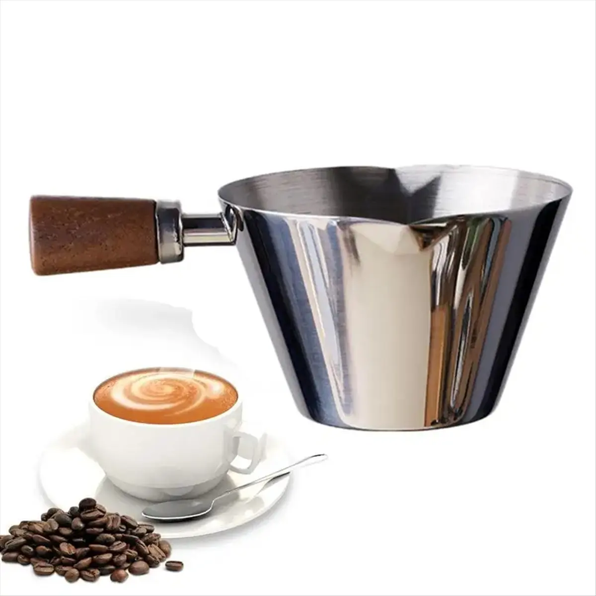 ABJS 90ml Stainless Steel Measuring Cup Espresso Cups Small Coffee Milk Pitcher Jug Espresso Shot Cup Measure Kitchen White