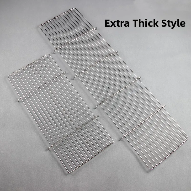 

Extra-Thi Stainl Steel Barbecue ill Net Pork Ra Drng id Rectangular Oven Net Barbecue Accories Kitchen Tools