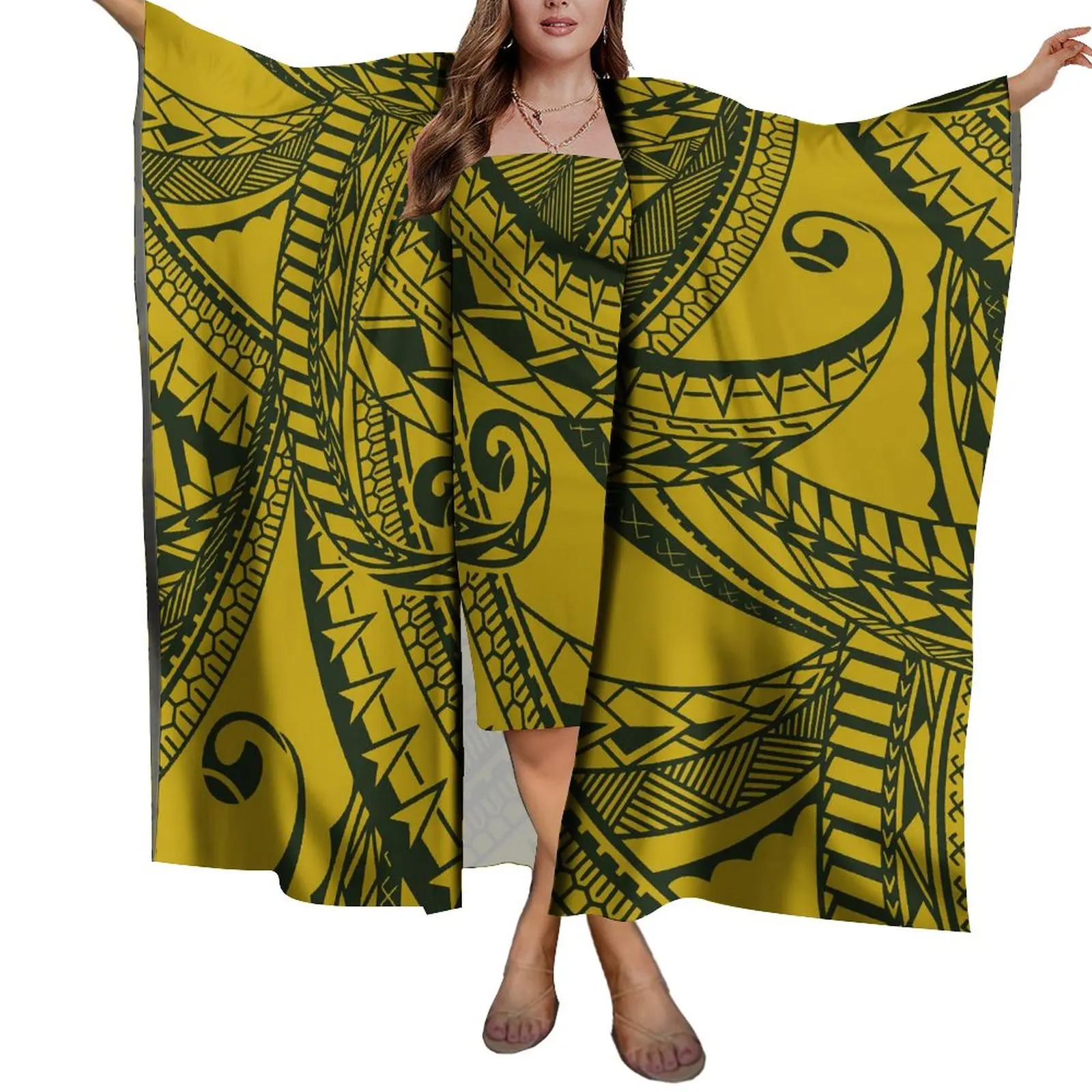 Fabriek Directe Verkoop Polynesische Tribal Retro Stijl Lage Prijs Vrouwen Beach Sarong Sjaal Lady Kwaliteit Sarong Jurken Suits