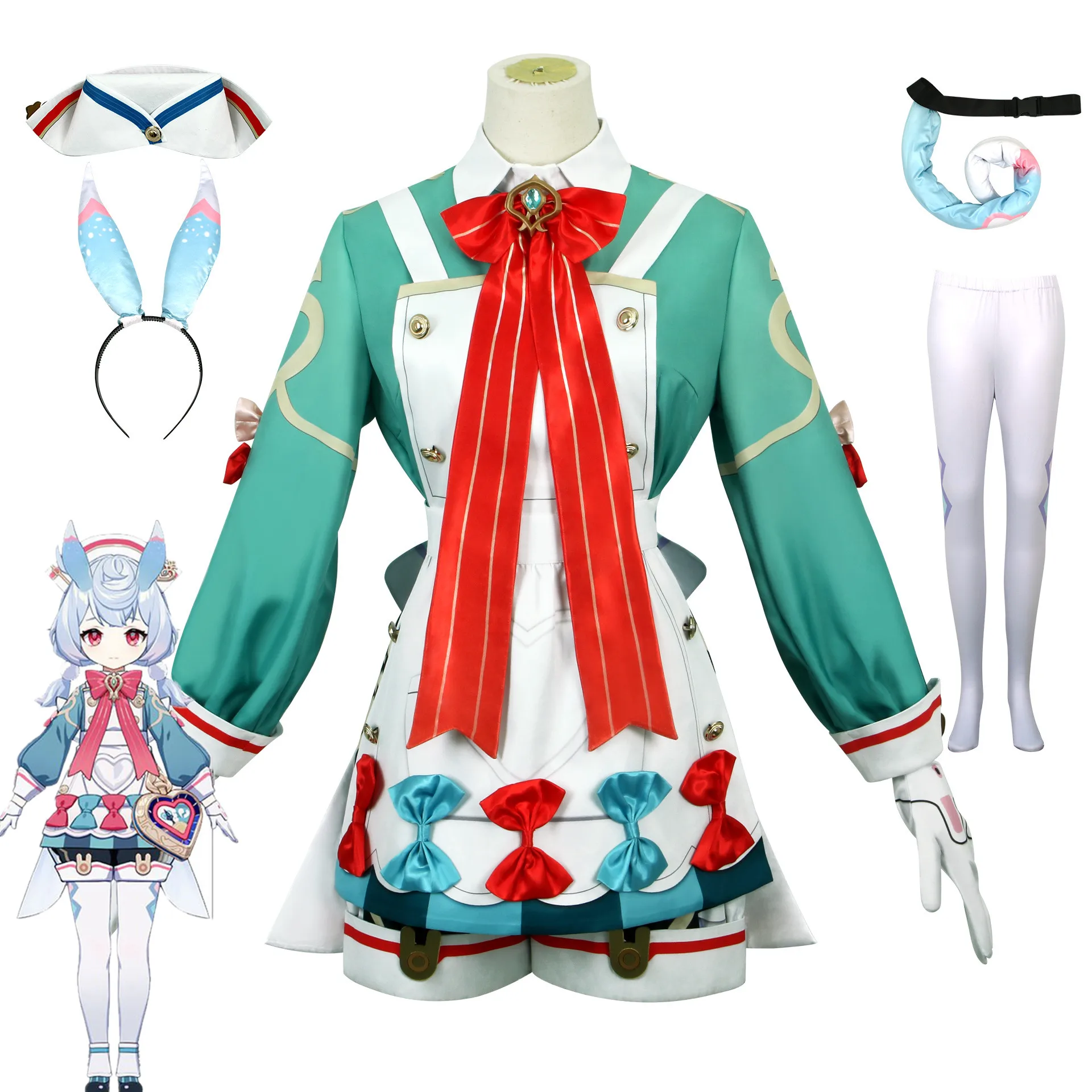 Juego Genshin Impact Cosplay Sigewinne Cosplay Fontaine Sigewinne mujeres lindo rosa azul pelo corto resistente al calor lindo traje de niña