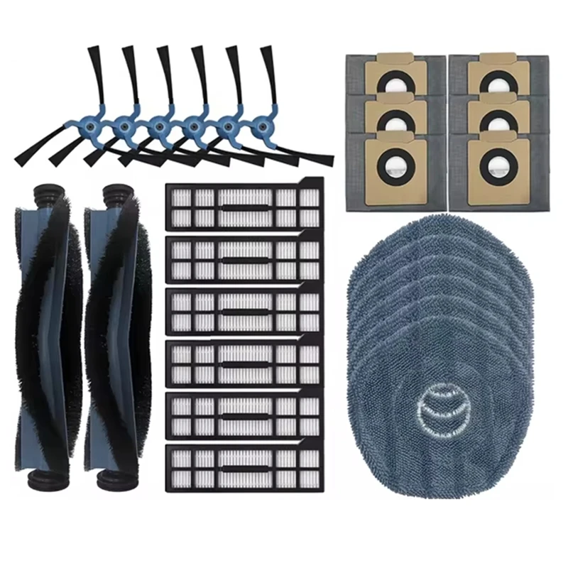 N85R-Compatible con Eufy X10 Pro Omni, cepillo lateral principal de repuesto, filtro HEPA, almohadillas para fregona, bolsas de polvo, accesorios de repuesto