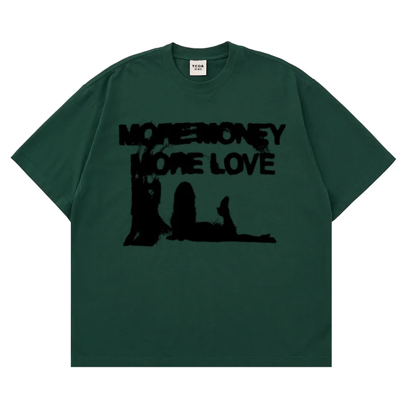 Men Tshirt Oversized Cotton Letter Y2k Streetwear Hip Hop Korean Harajuku Vintage Graphic Short Sleeve Tops Aesthetic Clothing image 3
